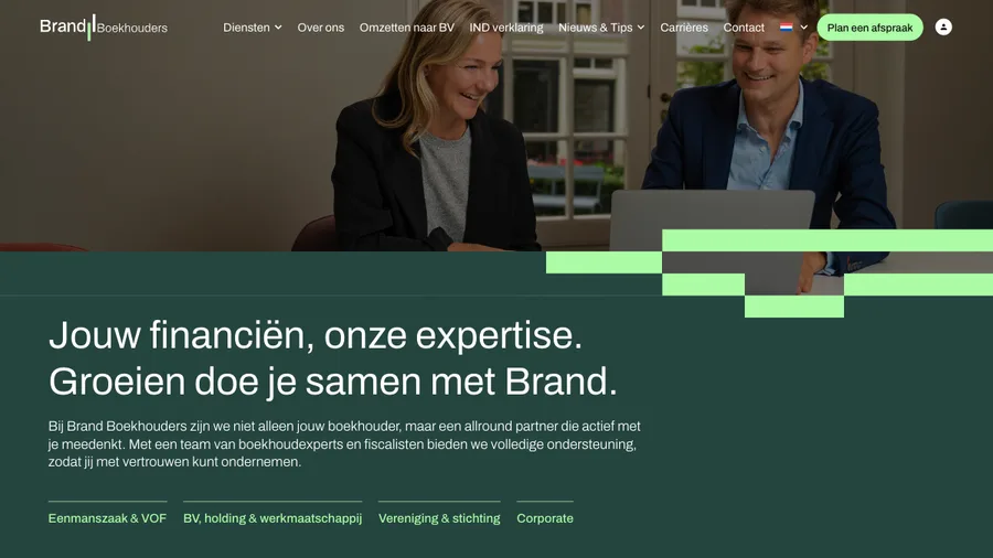 The Brand Boekhouders website, a ZAZU client