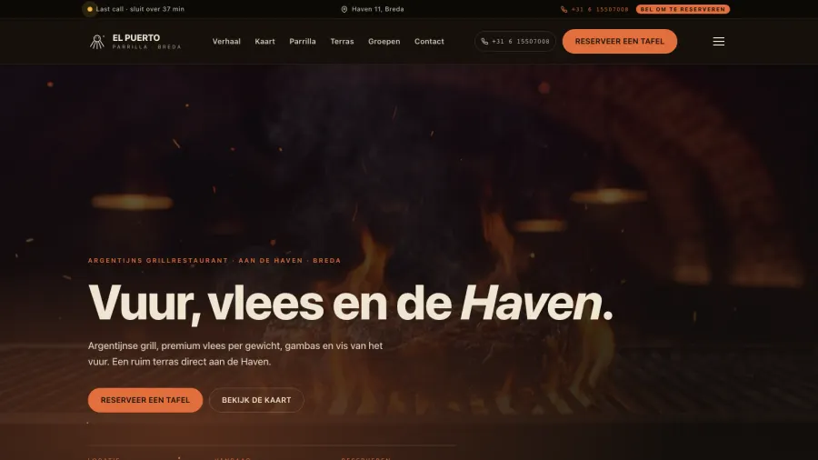 De homepage van Restaurant El Puerto