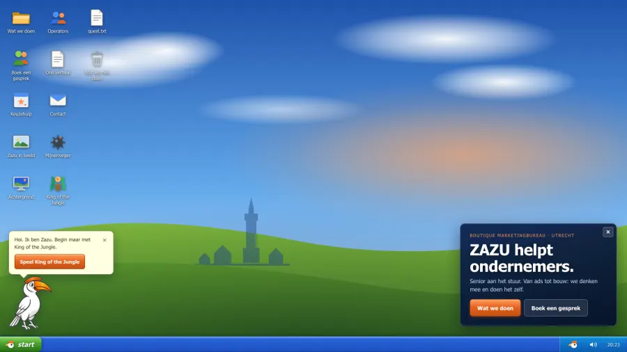 ZAZU als werkend Windows XP-bureaublad