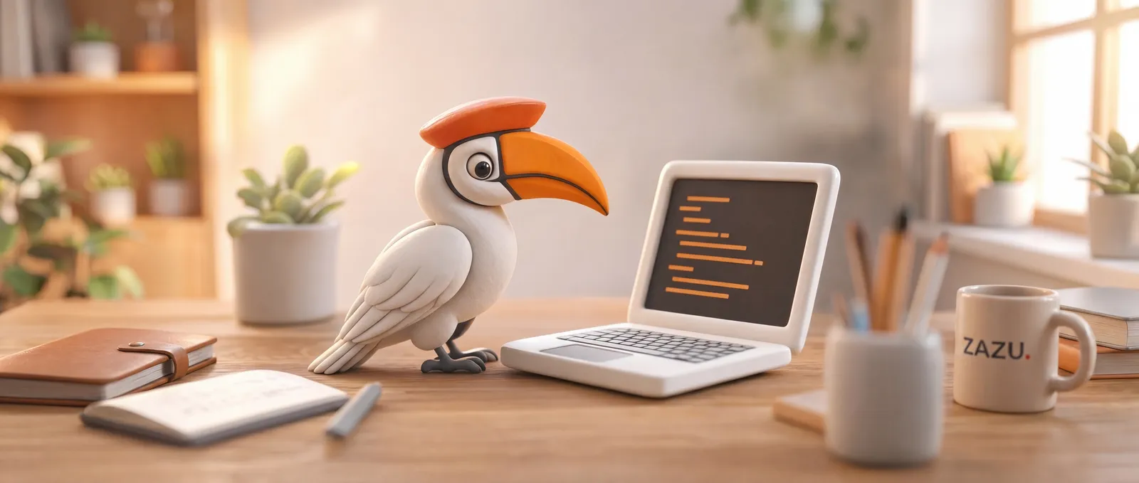 Zazu mascotte bij app development