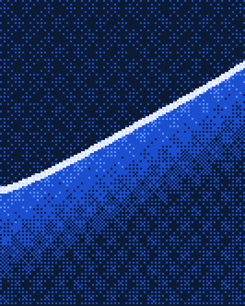Dither-illustratie: een curve die opnieuw stijgt